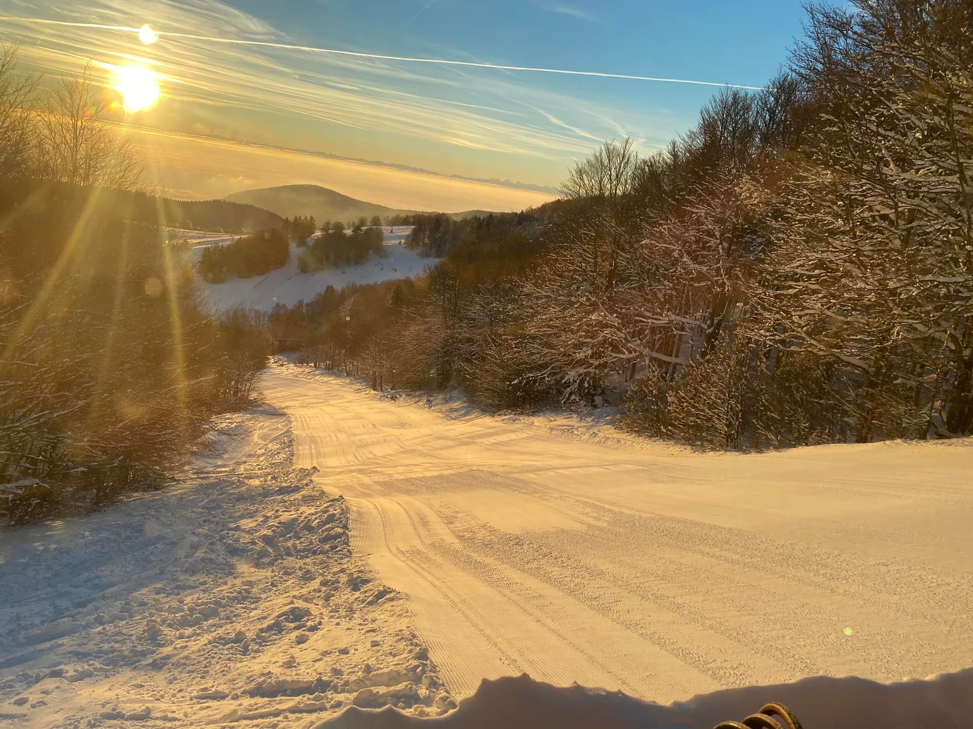 Domaine skiable du Markstein, pistes enneigées à 50 min du gîte Gentiane